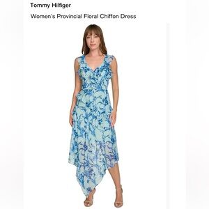 Tommy Hilfiger Asymmetrical Blue Floral Dress